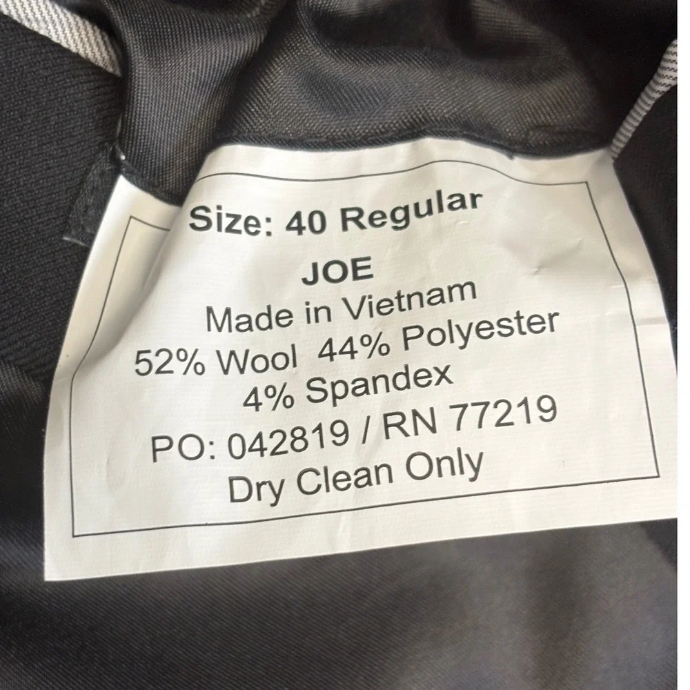 Joseph Abboud Blazer Mens 40 Regular Slim Black Wool Blend Two Button Sport Coat